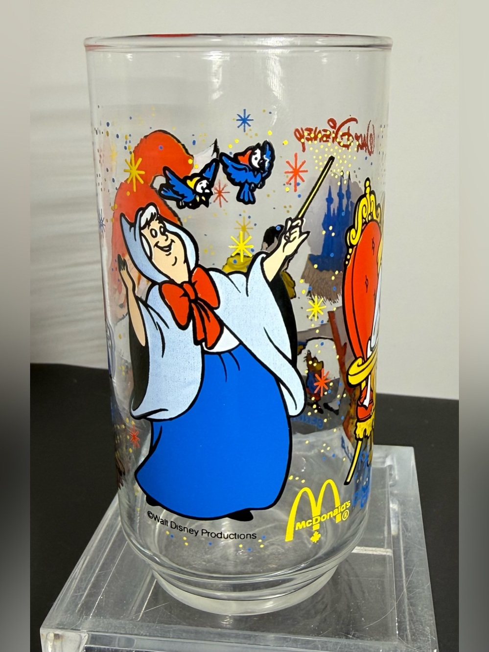 Vintage 1980s McDonald’s Disney Cinderella Glass Tumbler Promo Rare